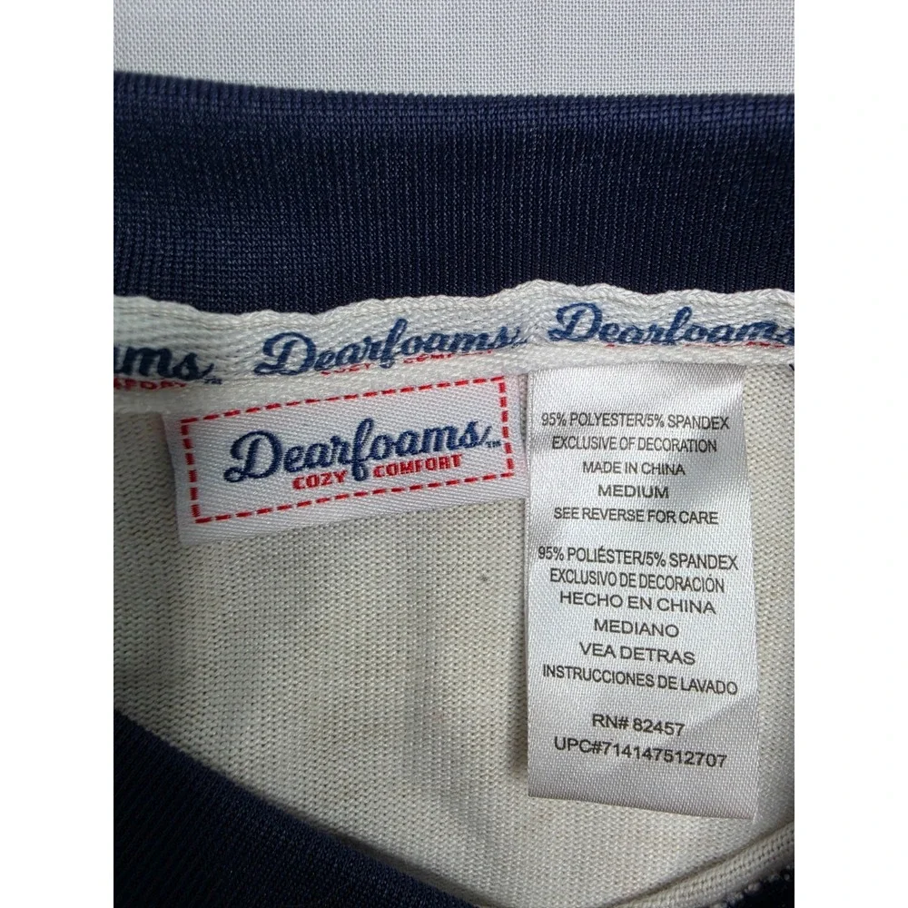 Dearfoams Sleep Shirt Men's Medium Beige Papa Bear Graphic Long Sleeve Pullover
